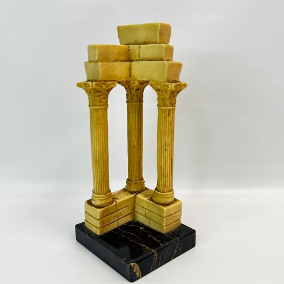 Temple of Vespasian Italian Column Statue Resin Marble base made in Italy - Picture 1 of 15